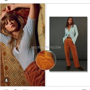Urban Outfitters Taylor Swift BDG High Rise Baggy Corduroy Pants Orange Rust 24